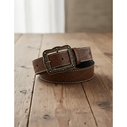 Cinto Feminino Couro Moda Sertanejo Pampa´s Floral Country