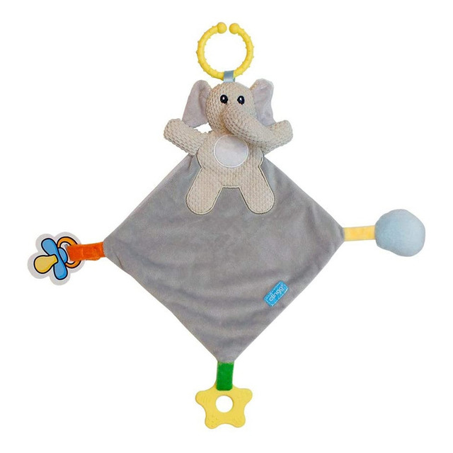 Clingo Naninha Elefante Com Mordedor Cinza