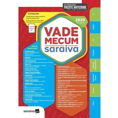 Vade Mecum Saraiva 2020 - 29ª Edição - Com Pacote Anticrime