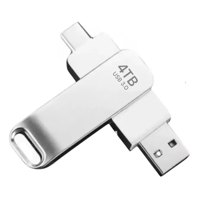 Memoria Usb 4tb 2 En 1 Usb Tipo C Alta Velocidad Plateado Silver