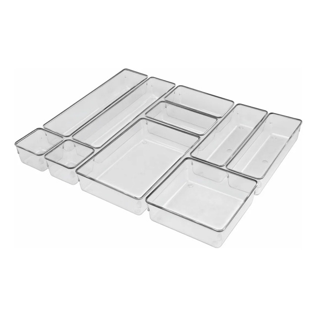 Kit 10 Organizador Modular Gaveta Acrílico Multiuso Cor Transparente Kit 10 Organizador Modular Gaveta Acrílico Multiuso Cor Transparente
