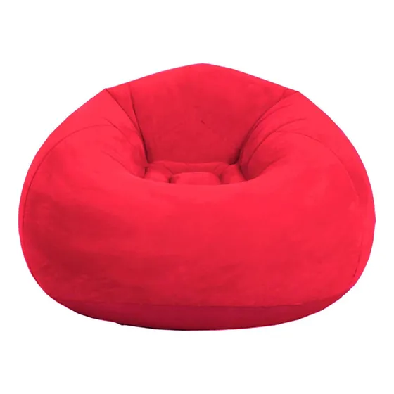 Sillón Puff Inflable Con Respaldo Interior Exterior - El Rey Color Rojo