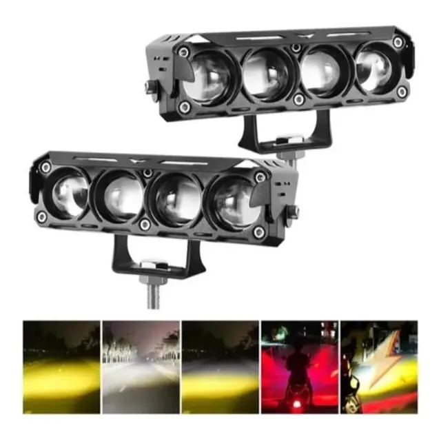 Par Faros Auxiliares Lupa 28w Dual Para Auto Moto
