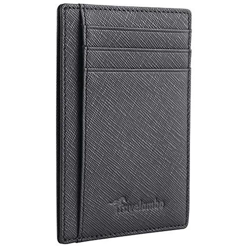 Travelambo Front Pocket Minimalist Leather Slim Zkbks