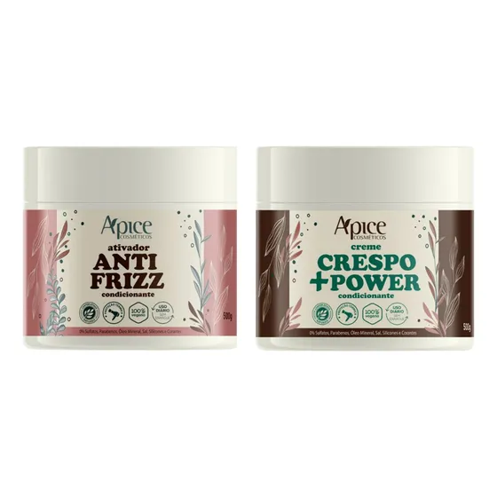 Apice Ativador Anti Frizz + Creme De Pentear Crespo +power