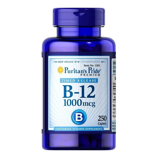 B12 1000 Mcg 250 Caps Puritans Pride Vitamina Vegetarianos