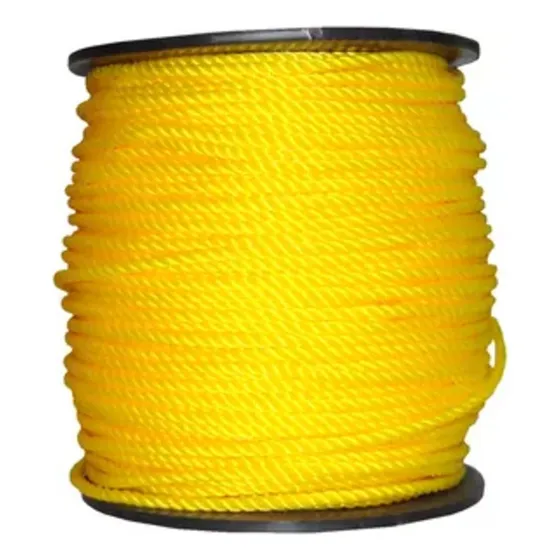  Mecate Amarillo De Polietileno De 3 Hebras 1/2 Pulgadas