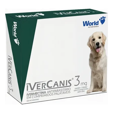 Ivercanis Antiparasitário Comprimidos 3mg Para Cães 4 7.5kg A 15kg