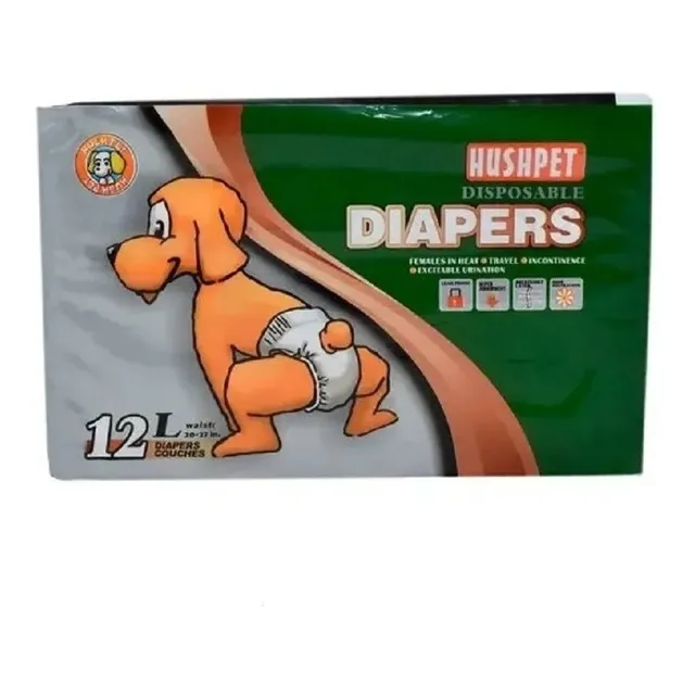 Pañal Perro Grande Desechable X12un Talla L Hushpet Diapers
