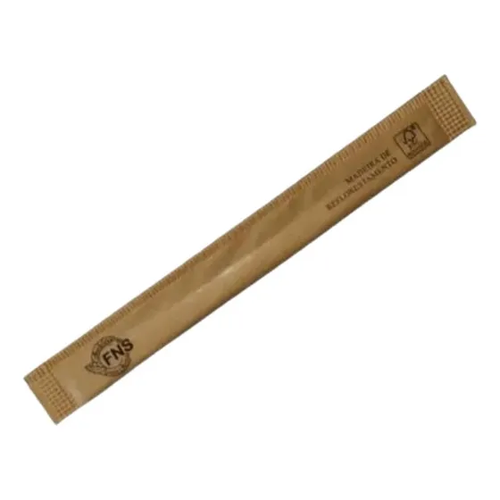 Mexedor De Café 11cm Madeira Embalado Individualmente 1000un Cor Madeira De Reflorestamento Liso