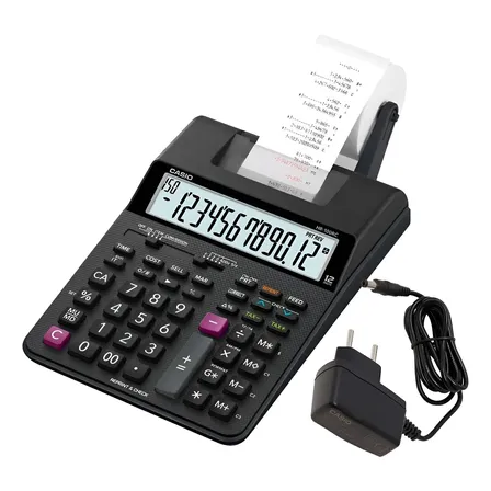 Calculadora Com Bobina Casio Media Hr-100rc-bk Bivolt Preta
