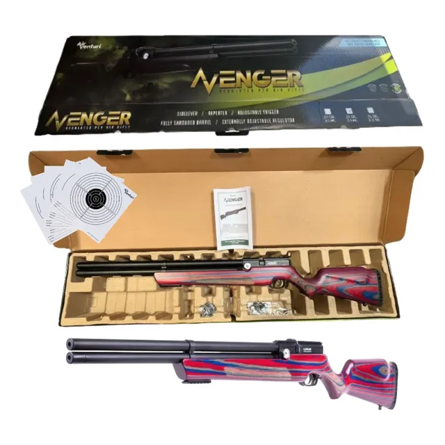 Rifle Avenger Pcp Air Venturi Cal.22 Culata Roja/azul Xt P