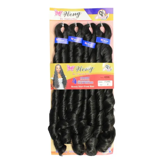 Aplique De Cabelo 100% Orgânico Ondulado Para Crochet - Weng Cor Castanho Escuro 02