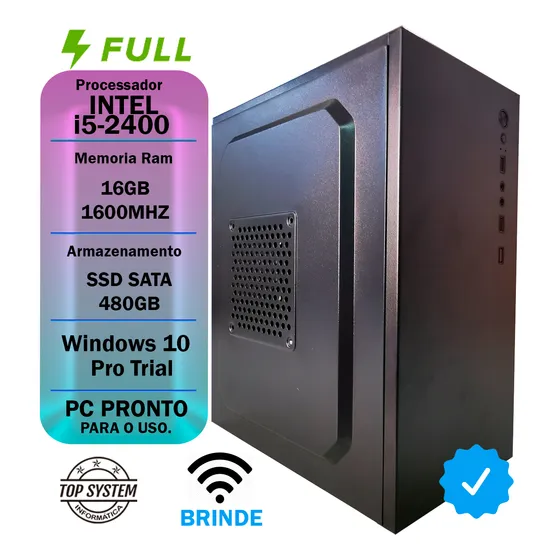 Computador Pc Cpu Intel Core I5 16gb Ram Ssd 480gb Wifi Windows 10