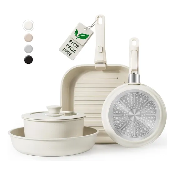 Juego De Ollas Sartenes Antiadherentes Utensilios De Cocina