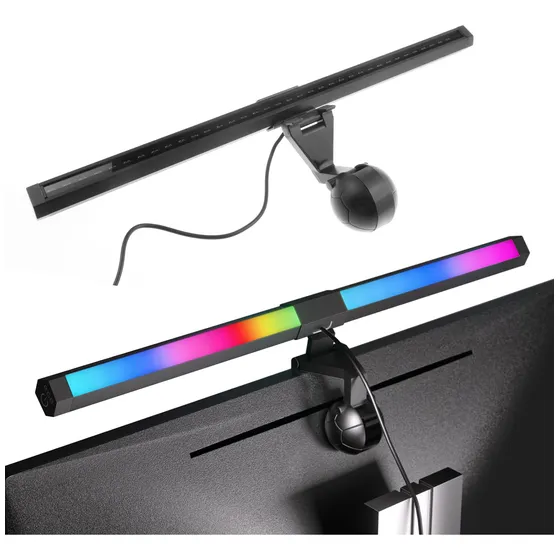 Luminária Led Monitor Para Computador:efeitos Rgb 600lm