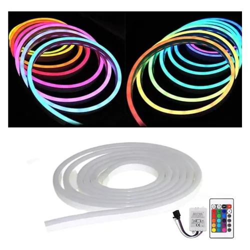 Cinta de manguera LED 2835 RGB de neón flexible con control 12V CBC