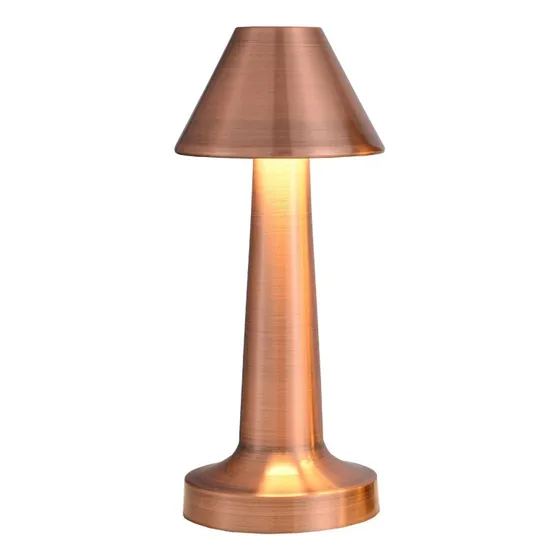 Lampara De Mesa Dorada Recargable Restaurant Bar Oro Rosa