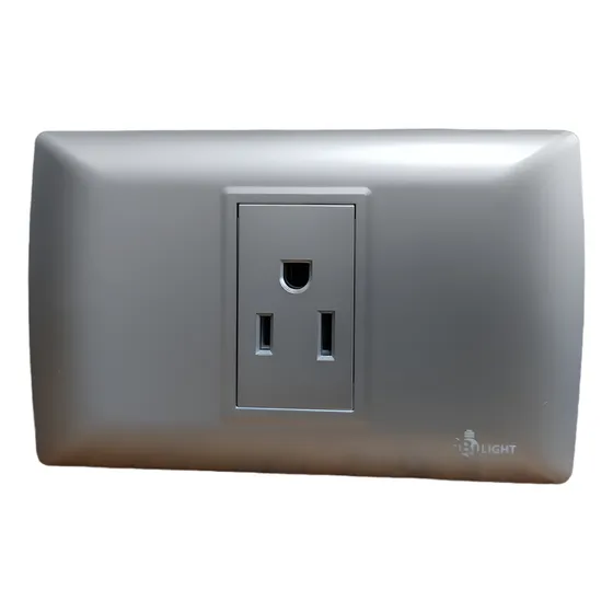 Tomacorriente Sencillo Con Tierra Bj Light Gris 15amp