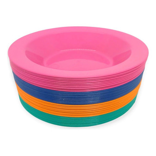 Kit 100 Unidades Pratos Fundos Redondos PlĂĄstico P Merenda Kit 100 Unidades Pratos Fundos Redondos PlĂĄstico P Merenda