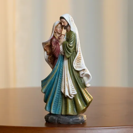 Imagem Sagrada Família Afetuosa 15cm Resina