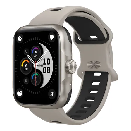 Relogio Smartwatch Action Gps Alexa Strava Prova D'água 3atm Prateado Esportivo Cinza
