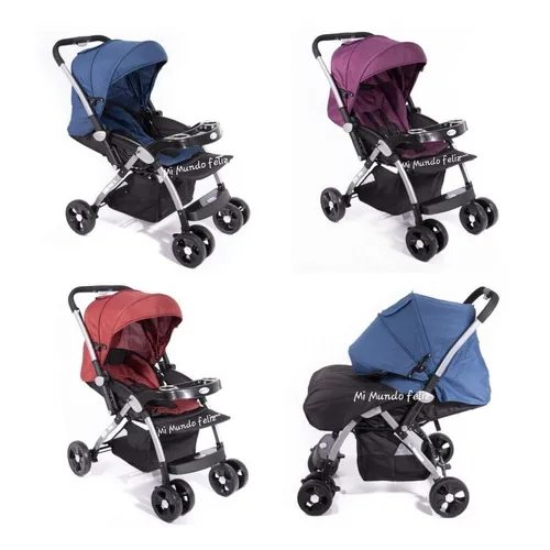 Coche De Paseo (coche Cuna) Para Bebe Kuper Ebaby Color Azul Color del chasis Gris