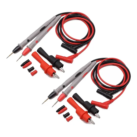Kit de 2 pares de cables multímetros y agujas de sonda fina