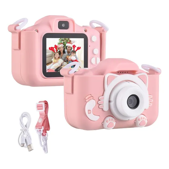 Câmera Infantil Digital Filmadora Infantil Máquina Fotográfica Infantil Fotografa E Filma Tira Foto De Verdade Rosa Tippi