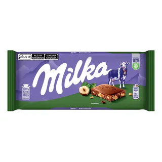 Chocolate Ao Leite Com Pedaços De Avelãs Milka Pacote 100g Chocolate Ao Leite Com Pedaços De Avelãs Milka Pacote 100g