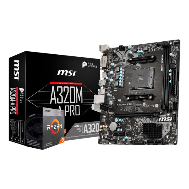 Kit Gaming Basic Amd Ryzen 3 3200g + Tarjeta Madre Msi A320m