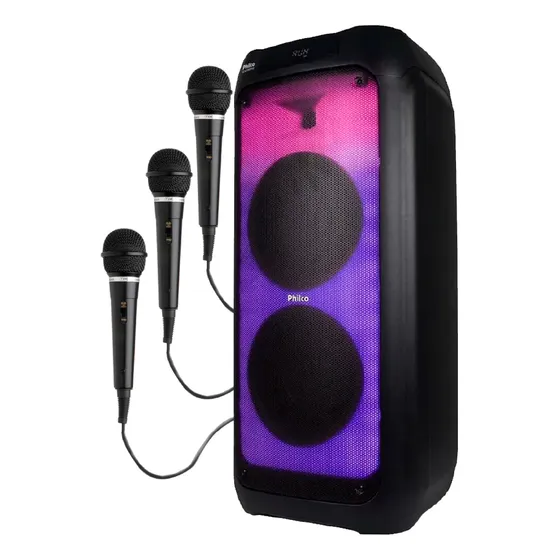 Caixa De Som Portátil Philco Pcx7200 Bluetooth 1350w-3 Mic