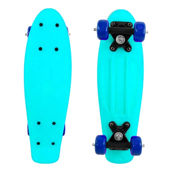 Tabla Skate Patineta Unicolor Unisex Penny Board Skateboard Ruedas Turquesa Rulemanes Plateado