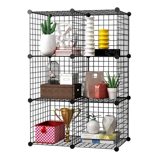 Estantería Modular Cubos Con Malla Metálica Lo Ideal 