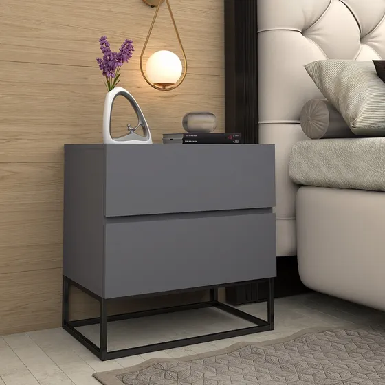 Mesa Cabeceira Criado Quarto Eros Estilo Industrial 45cm