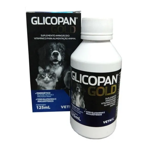 Suplemento Vetnil Glicopan Gold Para Cães E Gatos Pets 125ml