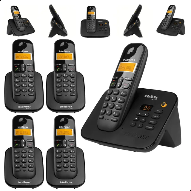 Telefone Intelbras Sem Fio Digital Ts 3130 + 4 Ramal Ts 3111