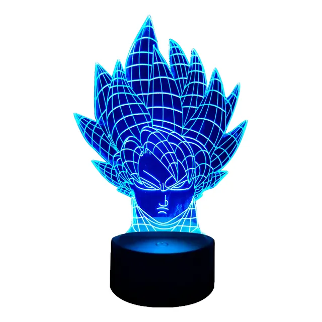 Lámpara 3d App Incluido Cara Goku Dios Dragon Ball 