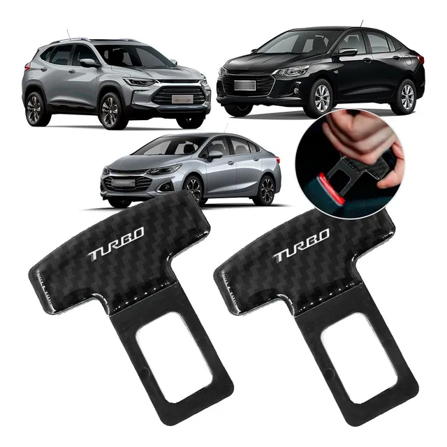 Par Trava Fivela Cinto Antisom Turbo Tracker Onix Plus Cruze