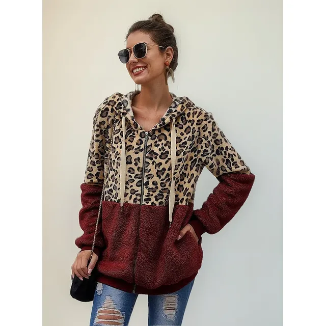 Campera Con Capucha Combinado Animal Print Polar Uniteduy