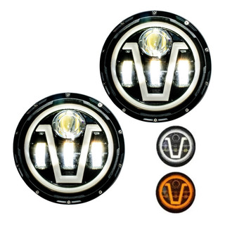 Iol 2 Faro Hid Led Redondo 7 Pulgada Ojo V Blanco Ambar Jeep Iol 2 Faro Hid Led Redondo 7 Pulgada Ojo V Blanco Ambar Jeep