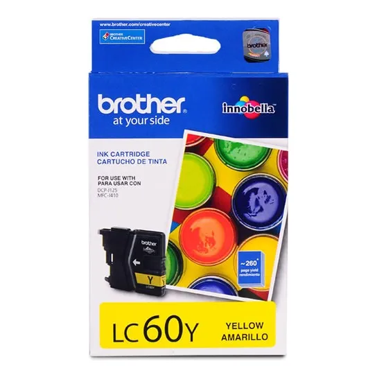 Cartucho Tinta Brother Lc-60y Amarillo Rend. 260 Copias