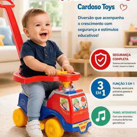 Andador Infantil Totoka Eletrônica Passeio Bebê Cardoso Toys Azul