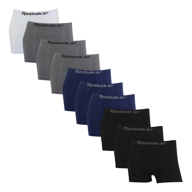 Kit 10 Cuecas Reebok Boxer Box Sem Costura Microfibra Adulto Kit 10 Cuecas Reebok Boxer Box Sem Costura Microfibra Adulto
