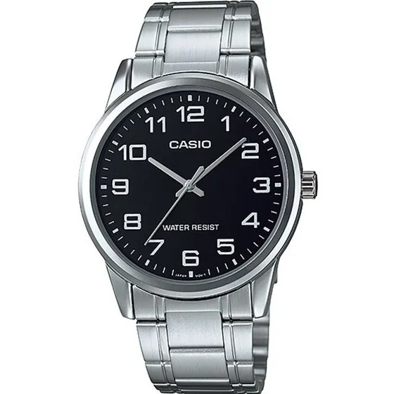 Reloj Casio Quartz Mtpv001 Hombre Acero Full Fondo Negro MTP-V001D-1B