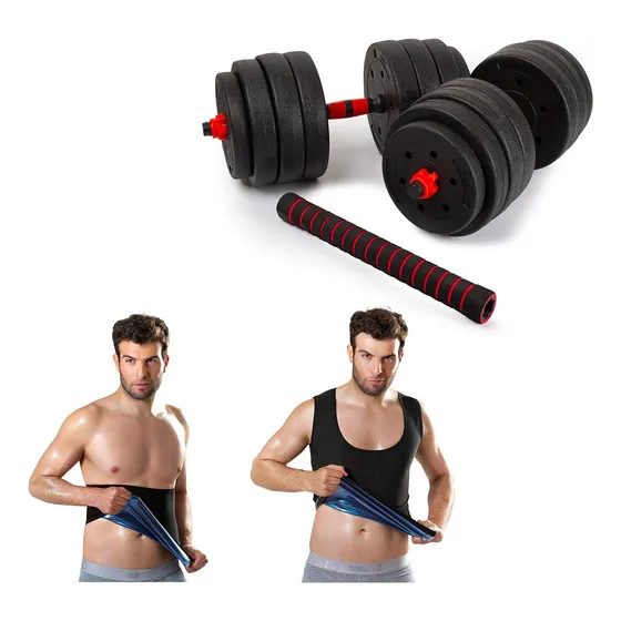 Combo: Mancuernas 40kg + Cinturilla + Chaleco Osmotex Hombre