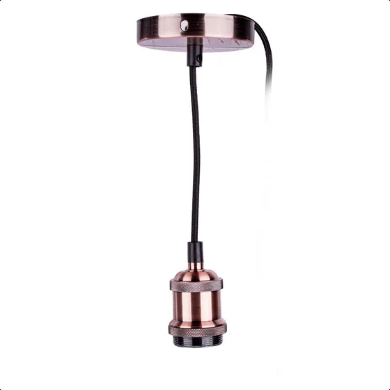 Socket Vintage Rojo Cobre 1.5 M Ajustable Color Dorado