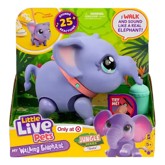 Elefante Mascota Interactiva Con Movimiento Little Livepets Color Violeta | Cuotas sin interés