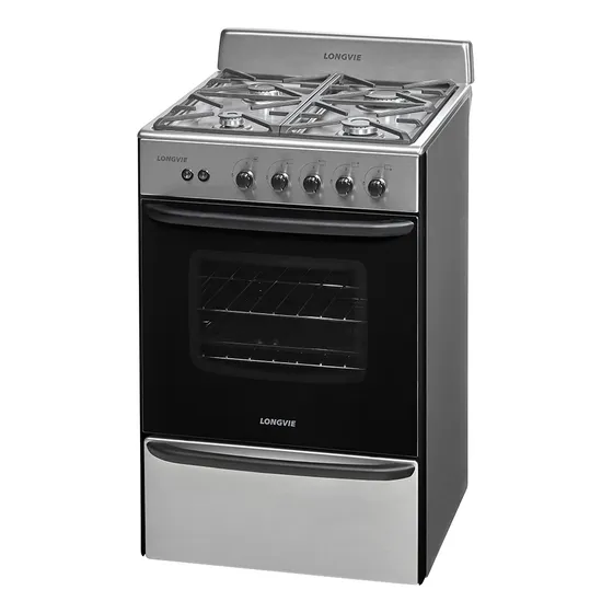 Cocina A Gas Longvie 13331xf 56cm Inox Cajón Parrilla Color Acero inoxidable Tipo de conexión Multigas
