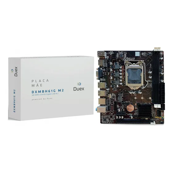 Placa Mãe Duex Dxmbh61g M2, Chipset H61 Intel Lga 1155, Ddr3 Cor Preto